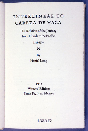Interlinear to Cabeza de Vaca